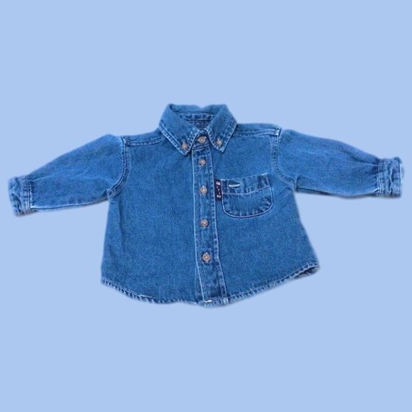 'Lil 66' Route 66 Toddler Front Pocket Button Down Collar Blue Denim Jacket 12M - Picture 16 of 16
